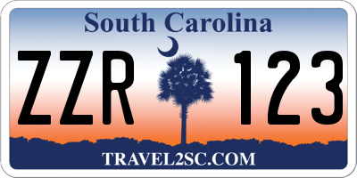 SC license plate ZZR123