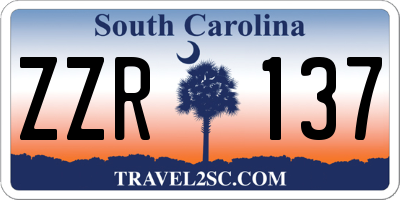 SC license plate ZZR137