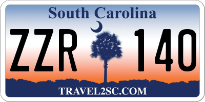 SC license plate ZZR140