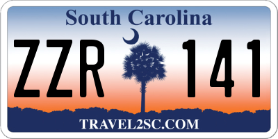 SC license plate ZZR141