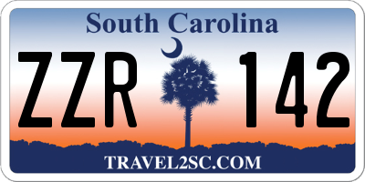 SC license plate ZZR142
