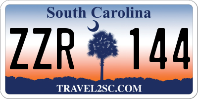 SC license plate ZZR144