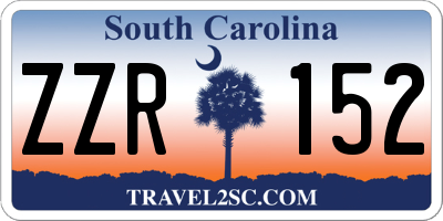 SC license plate ZZR152