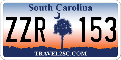 SC license plate ZZR153