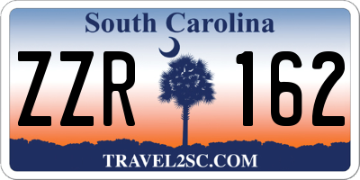 SC license plate ZZR162