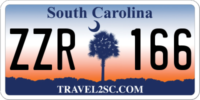 SC license plate ZZR166