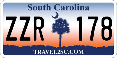 SC license plate ZZR178