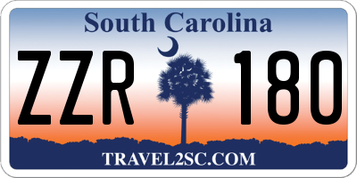 SC license plate ZZR180