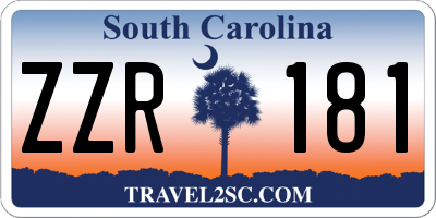 SC license plate ZZR181