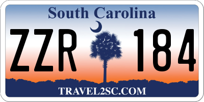 SC license plate ZZR184