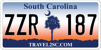 SC license plate ZZR187