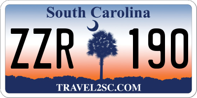 SC license plate ZZR190