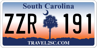 SC license plate ZZR191