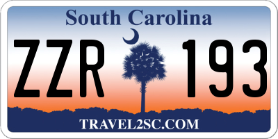 SC license plate ZZR193