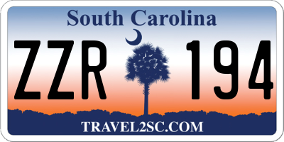 SC license plate ZZR194