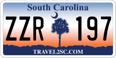 SC license plate ZZR197