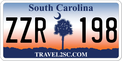 SC license plate ZZR198