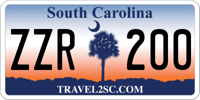 SC license plate ZZR200