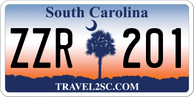 SC license plate ZZR201