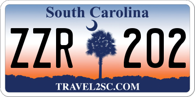 SC license plate ZZR202