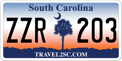 SC license plate ZZR203
