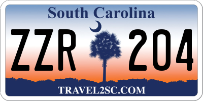 SC license plate ZZR204