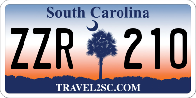 SC license plate ZZR210