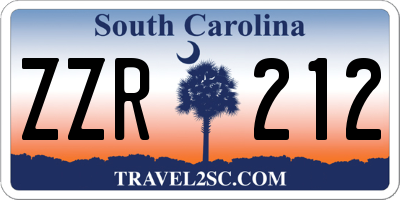 SC license plate ZZR212
