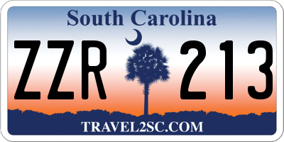 SC license plate ZZR213