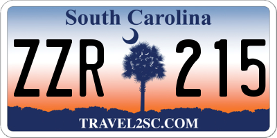 SC license plate ZZR215