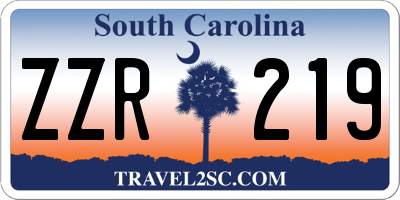 SC license plate ZZR219