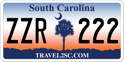 SC license plate ZZR222