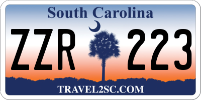 SC license plate ZZR223