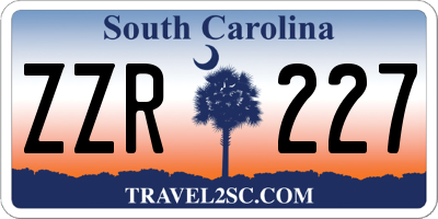 SC license plate ZZR227