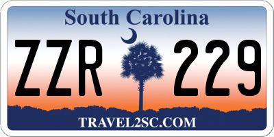 SC license plate ZZR229