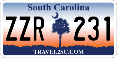 SC license plate ZZR231