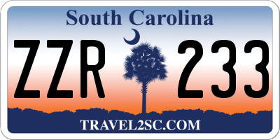 SC license plate ZZR233