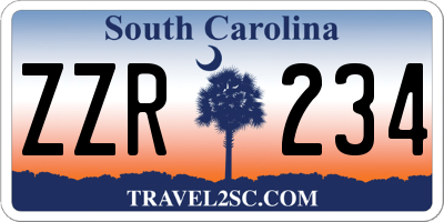 SC license plate ZZR234