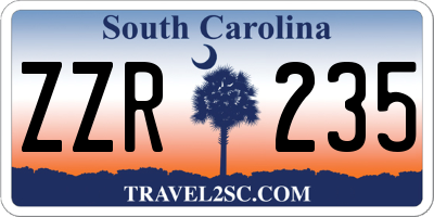 SC license plate ZZR235
