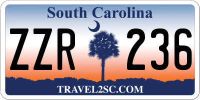 SC license plate ZZR236