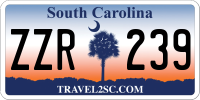 SC license plate ZZR239