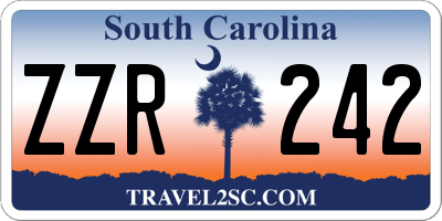 SC license plate ZZR242