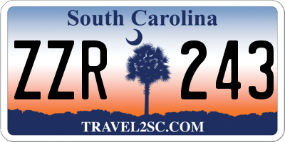 SC license plate ZZR243