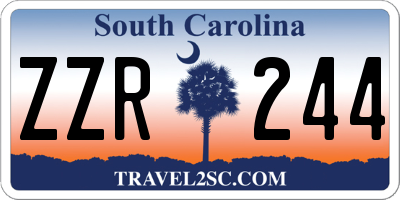 SC license plate ZZR244
