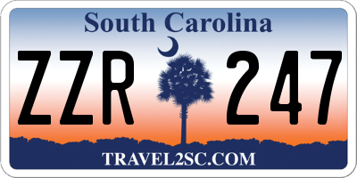 SC license plate ZZR247