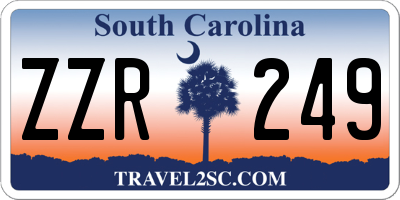 SC license plate ZZR249