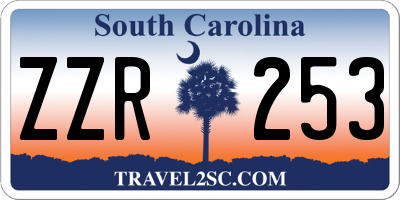 SC license plate ZZR253