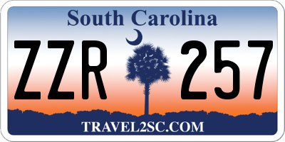 SC license plate ZZR257