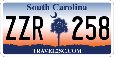 SC license plate ZZR258
