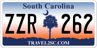 SC license plate ZZR262